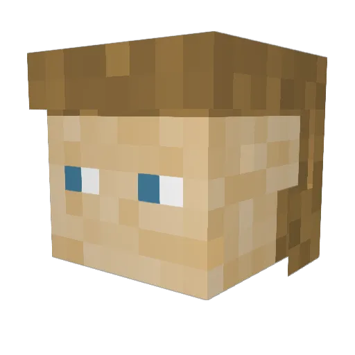 sickDark Minecraft avatar head, 3D render