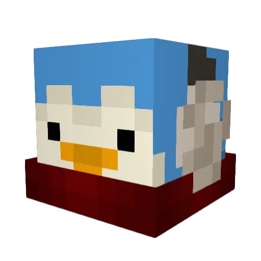 sicklekiind Minecraft avatar head, 3D render