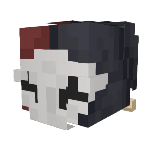 sicned Minecraft avatar head, 3D render