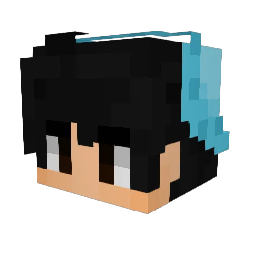 sidelong Minecraft avatar head, 3D render