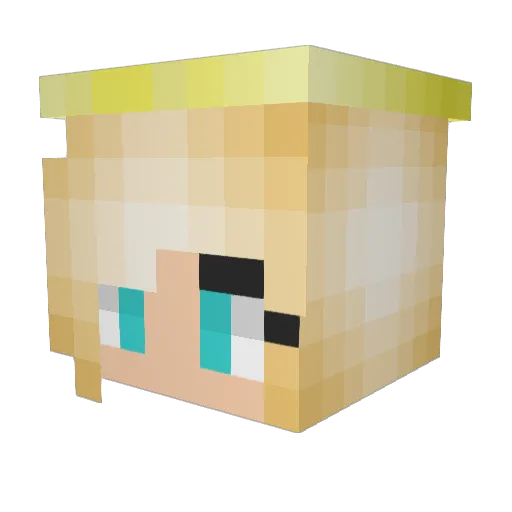 sidespin Minecraft avatar head, 3D render
