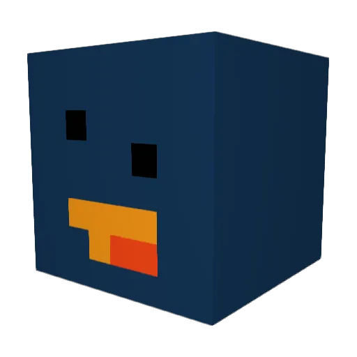 sigma_penguin_vr Minecraft avatar head, 3D render