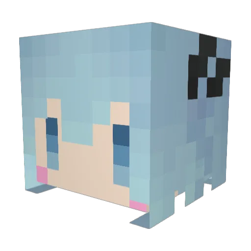 sikame Minecraft avatar head, 3D render