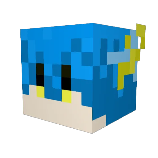 sikarook Minecraft avatar head, 3D render