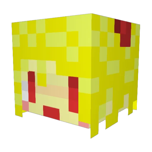 sikkokusan Minecraft avatar head, 3D render