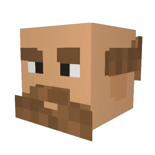 sikowitzeviltwin Minecraft avatar head, 3D render