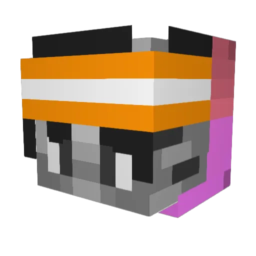 silennce Minecraft avatar head, 3D render