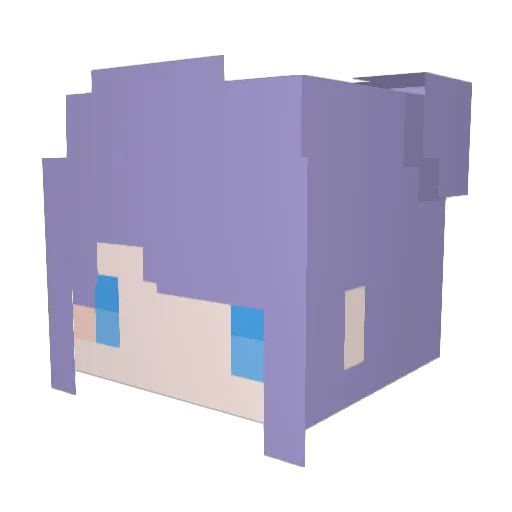 silent_cyan Minecraft avatar head, 3D render