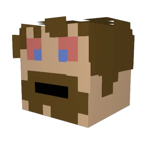 silenthearted Minecraft avatar head, 3D render