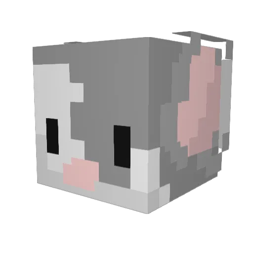 silkmouse Minecraft avatar head, 3D render