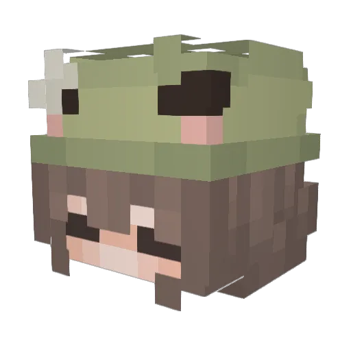 silkyiguess_ Minecraft avatar head, 3D render