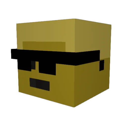 sillogamer Minecraft avatar head, 3D render