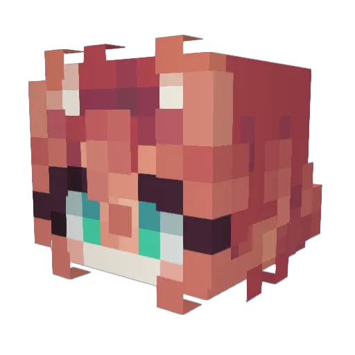 sillyniki Minecraft avatar head, 3D render