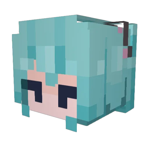 sillypilled Minecraft avatar head, 3D render