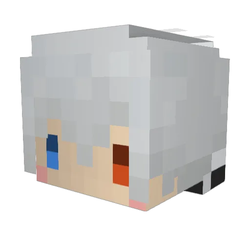 silver_18 Minecraft avatar head, 3D render