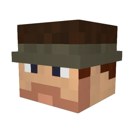 silver_cloak Minecraft avatar head, 3D render