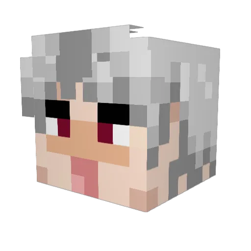 silver_stream Minecraft avatar head, 3D render