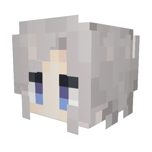 silver_water Minecraft avatar head, 3D render