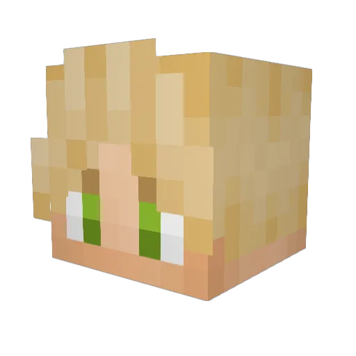 silverbillet Minecraft avatar head, 3D render