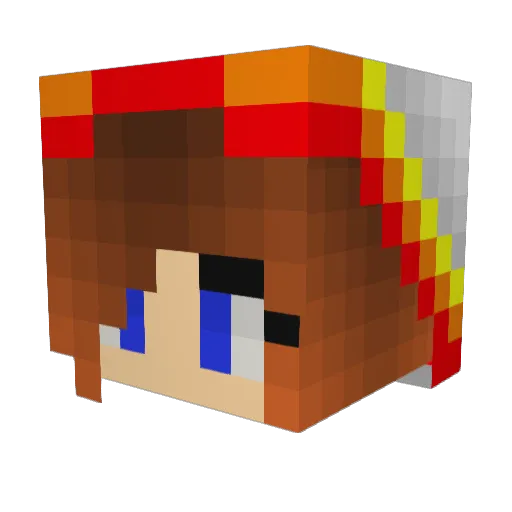silverblazex Minecraft avatar head, 3D render