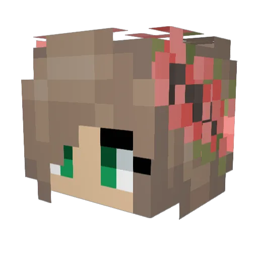 silverflowerrose Minecraft avatar head, 3D render