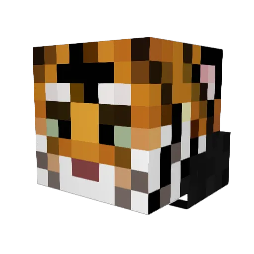 silvertiger1021 Minecraft avatar head, 3D render