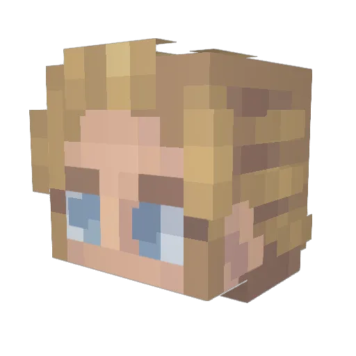sim_the_bean Minecraft avatar head, 3D render