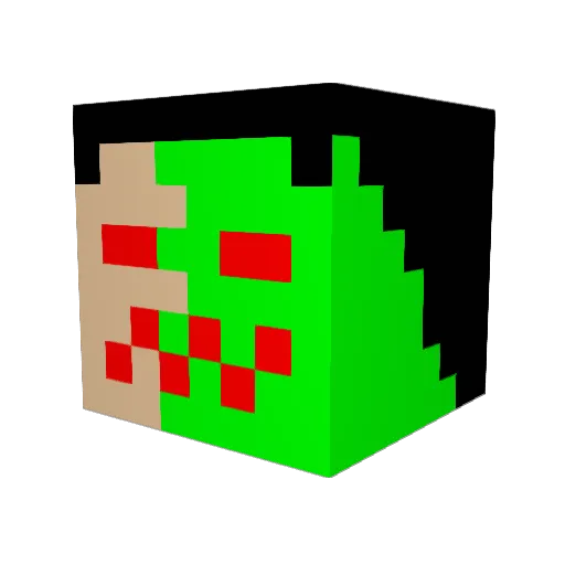 simcla Minecraft avatar head, 3D render