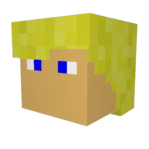 simon00001 Minecraft avatar head, 3D render