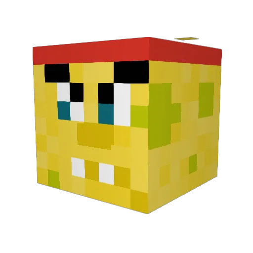 simpbobsquarepan Minecraft avatar head, 3D render