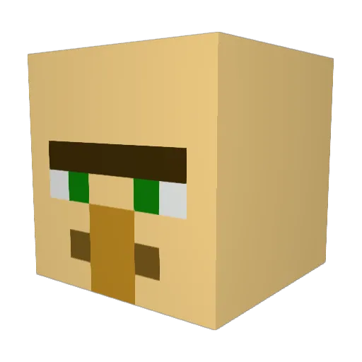 simple_player Minecraft avatar head, 3D render
