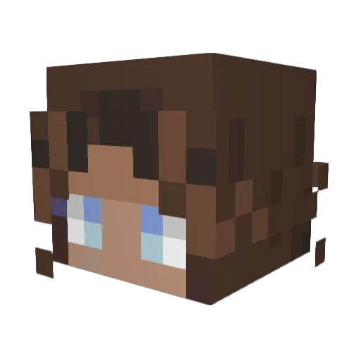 simrun Minecraft avatar head, 3D render