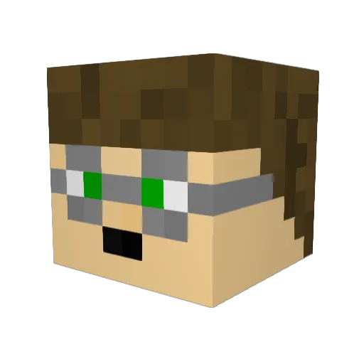 sincone Minecraft avatar head, 3D render