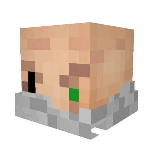 singed Minecraft avatar head, 3D render