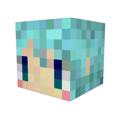 sinhaku Minecraft avatar head, 3D render