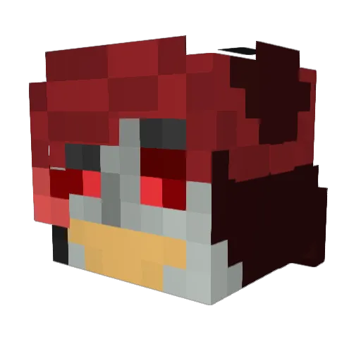 sinisteroff Minecraft avatar head, 3D render