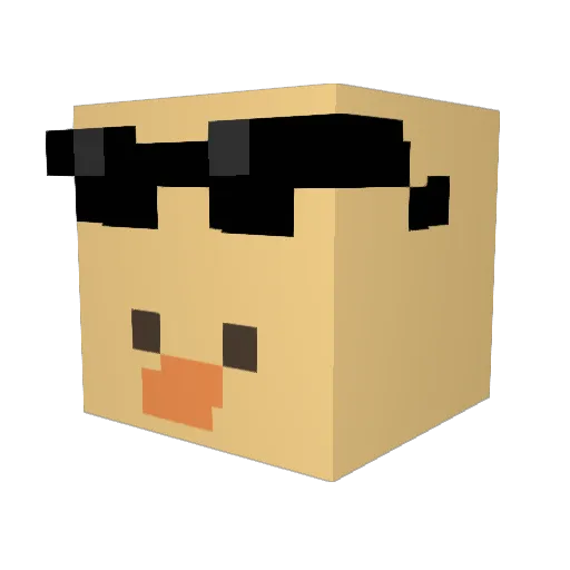 siniyam Minecraft avatar head, 3D render