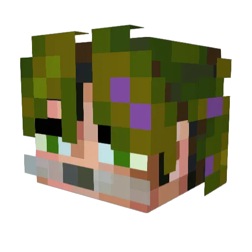 sinnercross Minecraft avatar head, 3D render