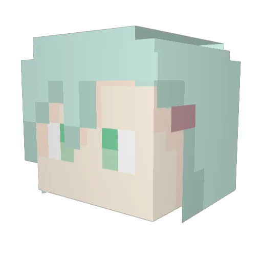 sioya Minecraft avatar head, 3D render