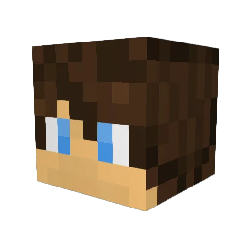 siratake Minecraft avatar head, 3D render
