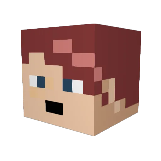 siratori Minecraft avatar head, 3D render
