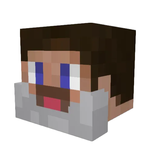 sirjonofun Minecraft avatar head, 3D render