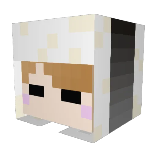 siromusubi Minecraft avatar head, 3D render