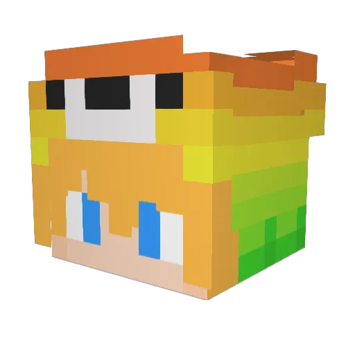 sissss Minecraft avatar head, 3D render