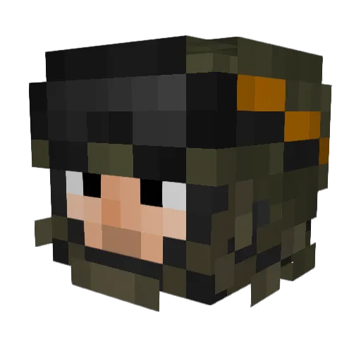 situation_front Minecraft avatar head, 3D render
