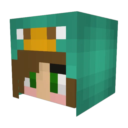 sixaa Minecraft avatar head, 3D render