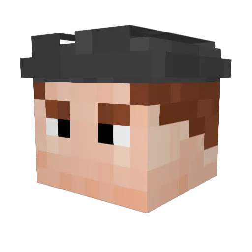 sixandhishat Minecraft avatar head, 3D render