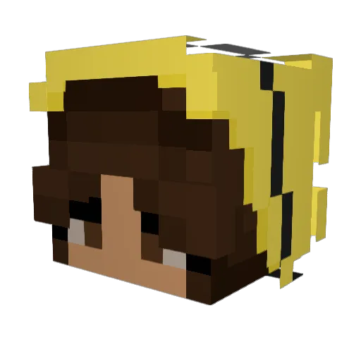 sixaoi Minecraft avatar head, 3D render