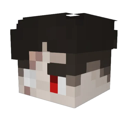sixtyth Minecraft avatar head, 3D render