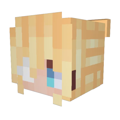 sizzleru Minecraft avatar head, 3D render
